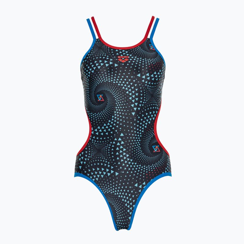 Costum de baie dintr-o singură piesă pentru femei arena  One Fireflow Double Cross blue river/red/black multi