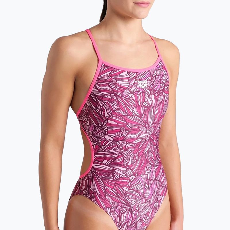 Costum de înot dintr-o piesă pentru femei arena Pink Dahlia Lace Back shocking pink/multi 5