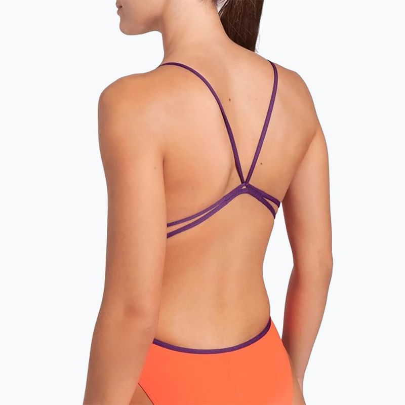 Costum de înot dintr-o piesă pentru femei arena Lace Back Solid bright coral/plum 5
