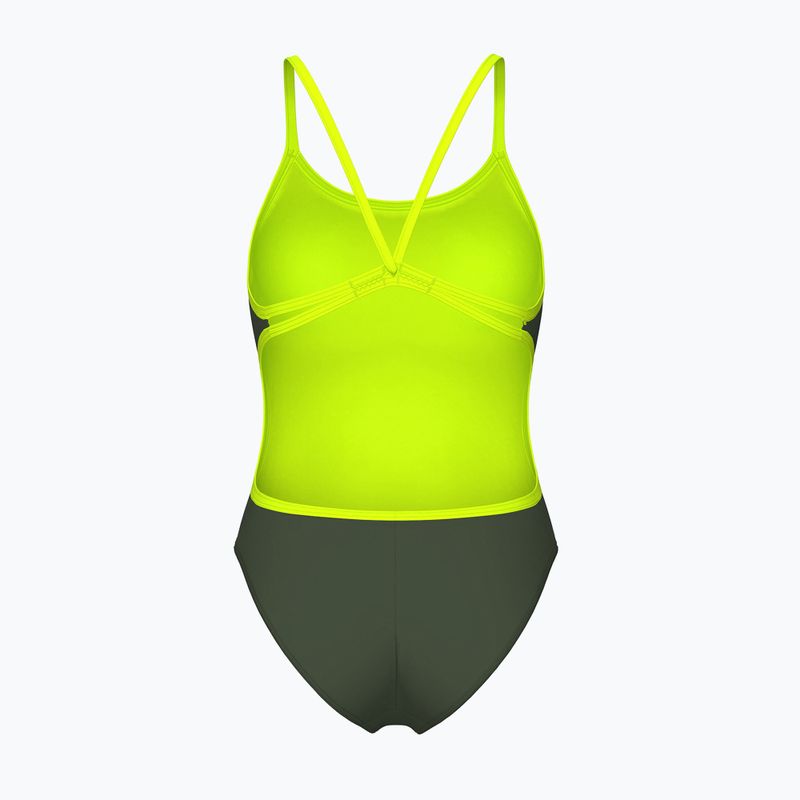 Costum de înot dintr-o piesă pentru femei arena Lace Back Solid dark sage/artic lime 2