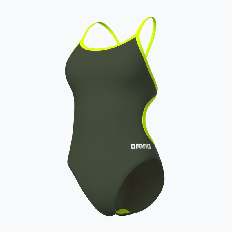 Costum de înot dintr-o piesă pentru femei arena Lace Back Solid dark sage/artic lime 4