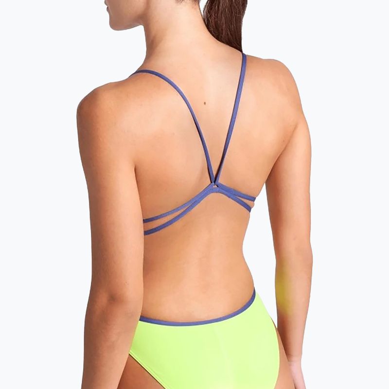 Costum de înot dintr-o piesă pentru femei arena Lace Back Solid artic lime/future dusk 5