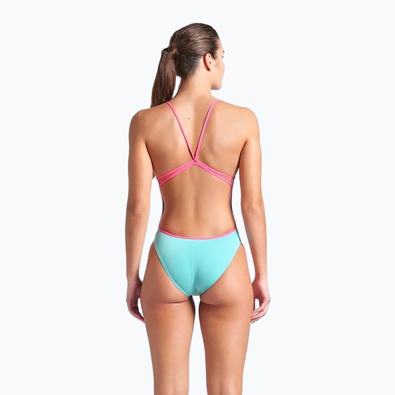 Costum de înot dintr-o piesă pentru femeiarena Lace Back Solid water/shocking pink 3