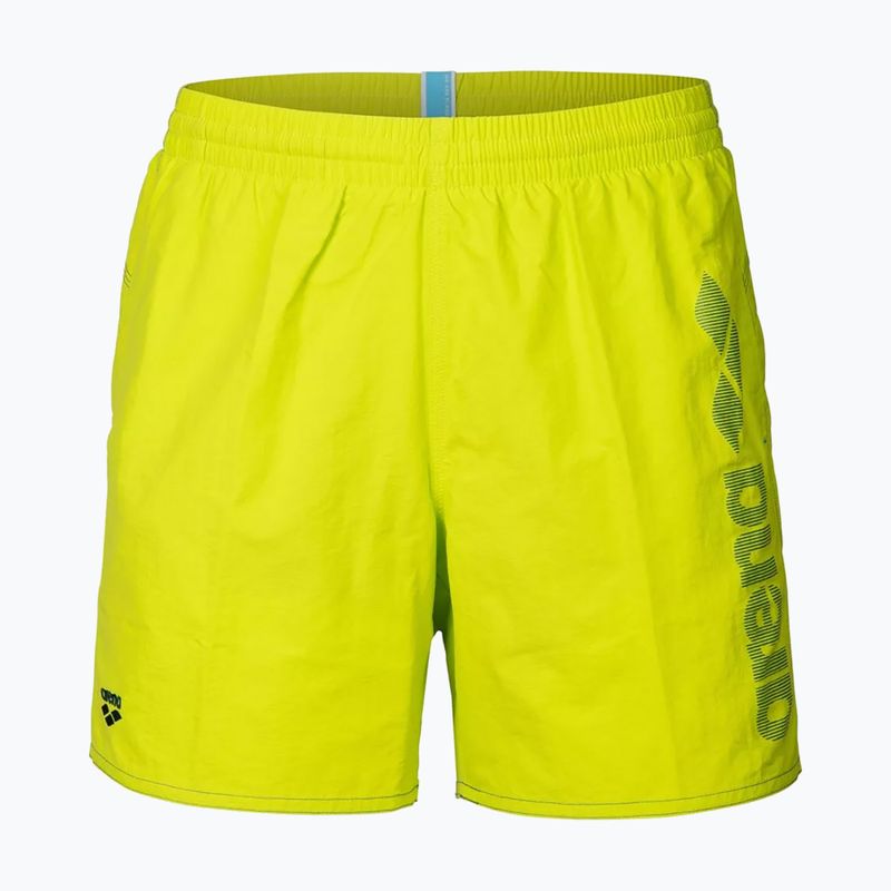Șort de baie pentru bărbați arena Fundamentals Arena Logo Boxer R artic lime/mangrove
