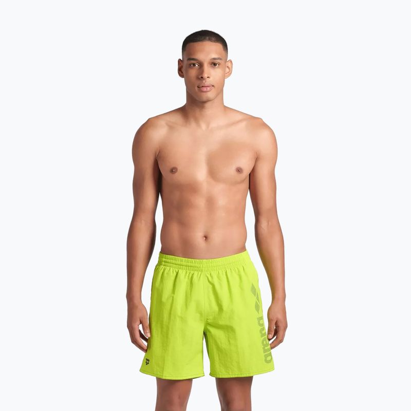 Șort de baie pentru bărbați arena Fundamentals Arena Logo Boxer R artic lime/mangrove 3