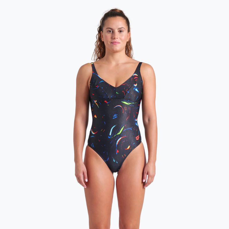 Costum de baie dintr-o piesă pentru femei arena Abyss U Back multi black/black 5