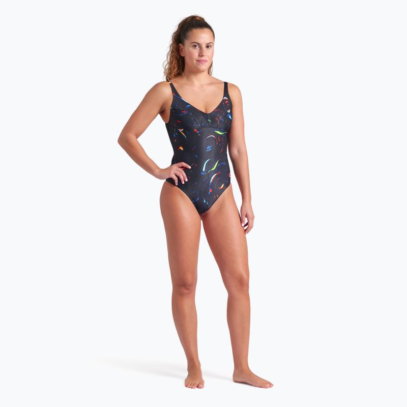 Costum de baie dintr-o piesă pentru femei arena Abyss U Back multi black/black 6