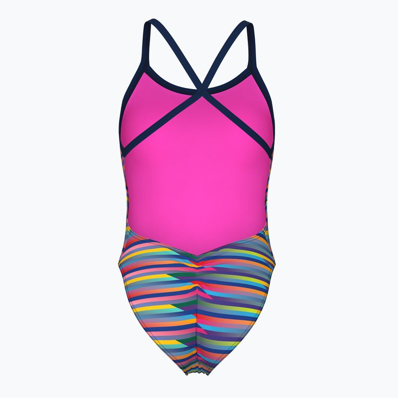 Costum de baie dintr-o piesă pentru femei arena Racing Stripe Xcriss Cross navy multi/navy 2