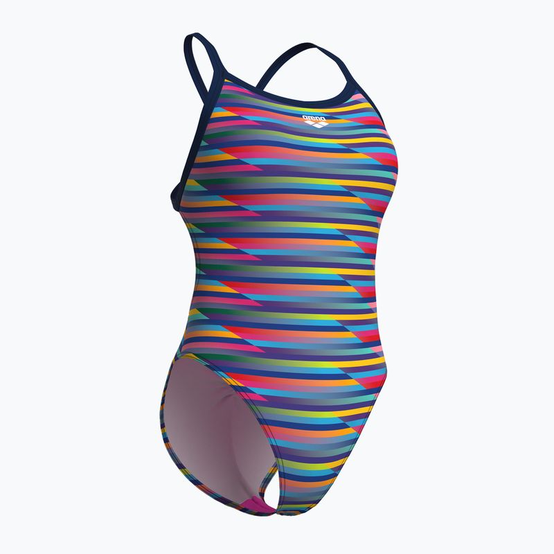 Costum de baie dintr-o piesă pentru femei arena Racing Stripe Xcriss Cross navy multi/navy 3