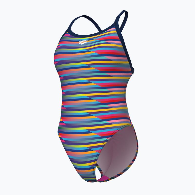 Costum de baie dintr-o piesă pentru femei arena Racing Stripe Xcriss Cross navy multi/navy 4