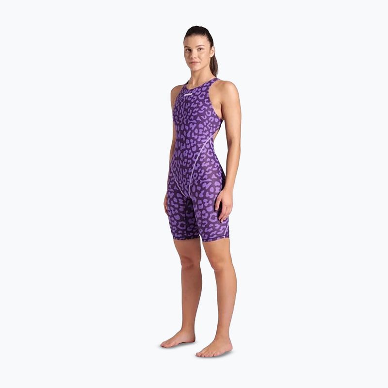 Costum de baie dintr-o piesă pentru femei  arena Powerskin ST Next LE Open Back leopard skin violet 2