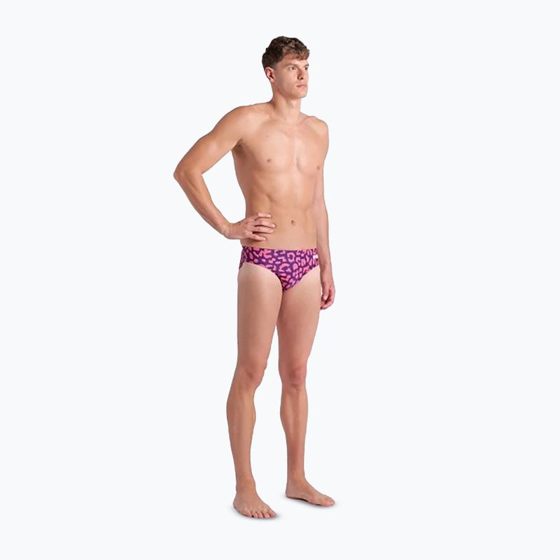 Slip de înot pentru bărbați arena Printed Swim Briefs fuchsia multi 2
