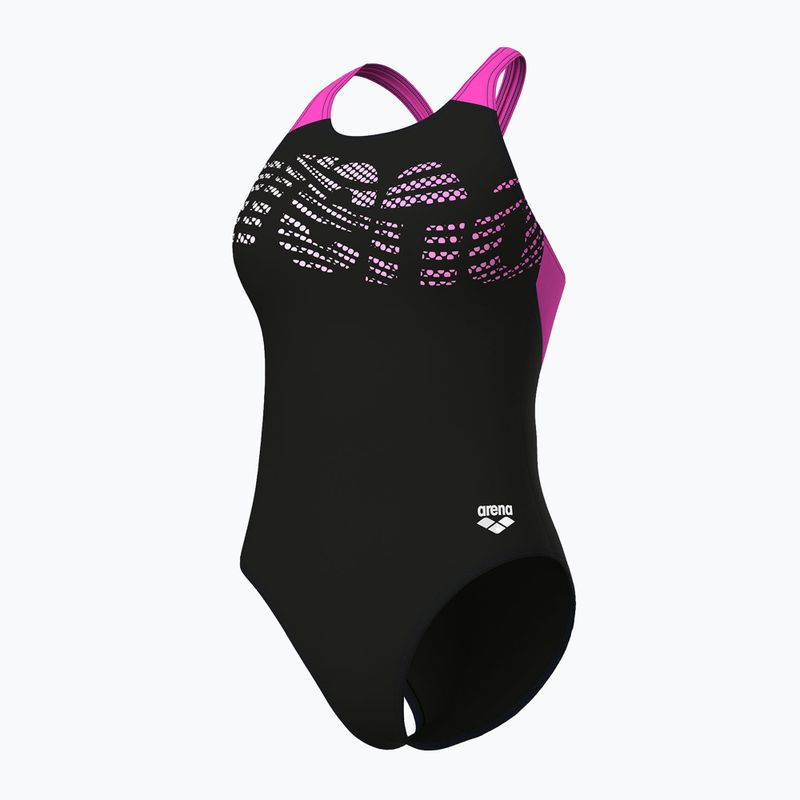 Costum de baie întreg pentru femei arena Flowing V Back black/shocking pink 4