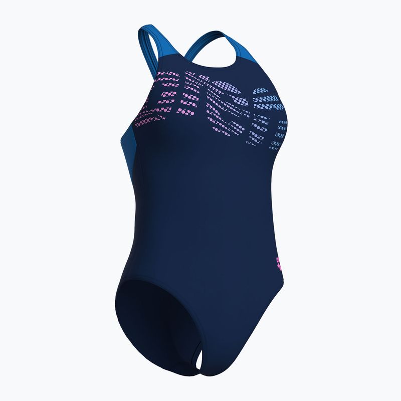 Costum de baie întreg pentru femei arena Flowing V Back navy/turquoise 3