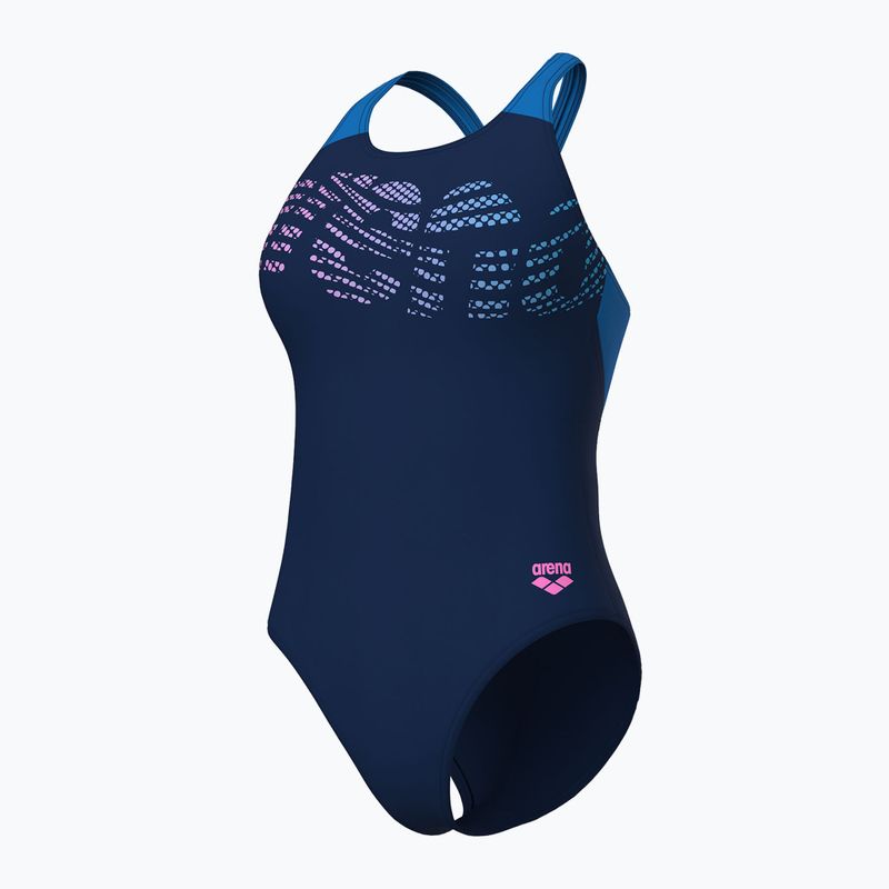 Costum de baie întreg pentru femei arena Flowing V Back navy/turquoise 4
