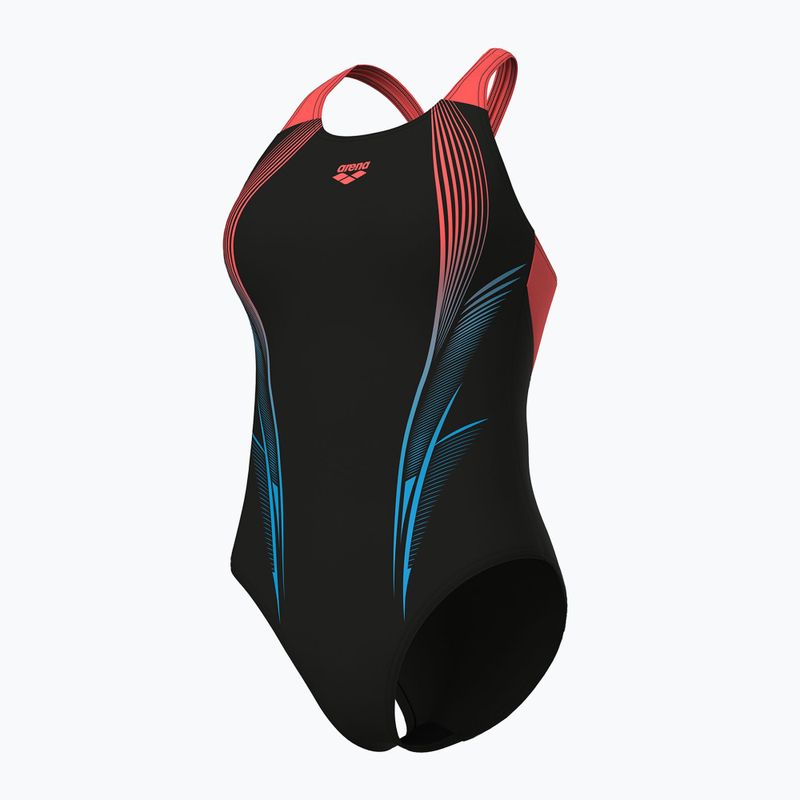Costum de baie întreg pentru femei arena Blast V Back black/calypso coral 4