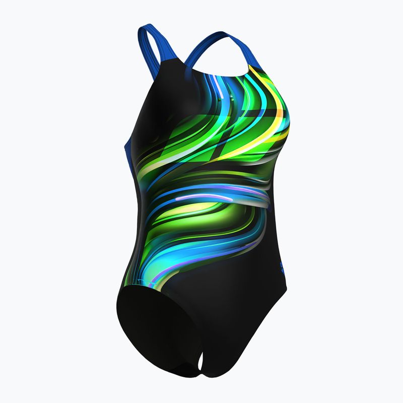 Costum de baie întreg pentru femei arena Bloom Swim Pro Back Lb multi black/black/blue china 3