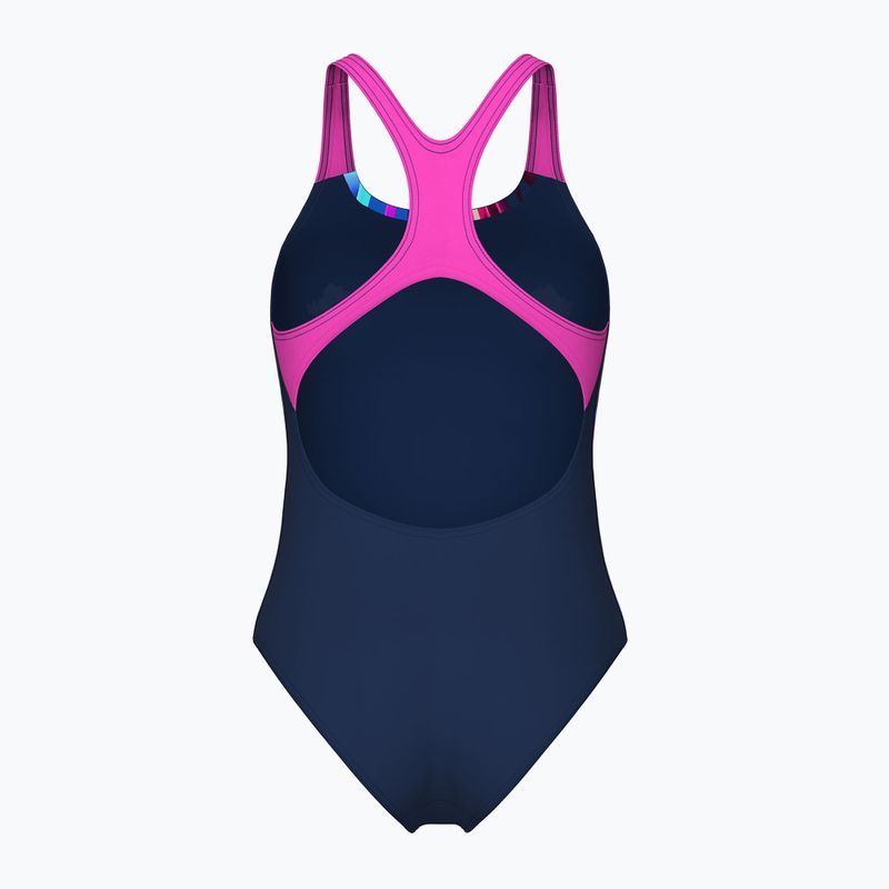 Costum de baie întreg pentru femei arena Bloom Swim Pro Back Lb multi navy/navy/shocking pink 2