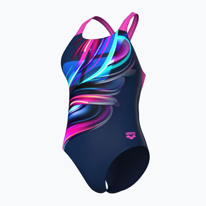 Costum de baie întreg pentru femei arena Bloom Swim Pro Back Lb multi navy/navy/shocking pink 4