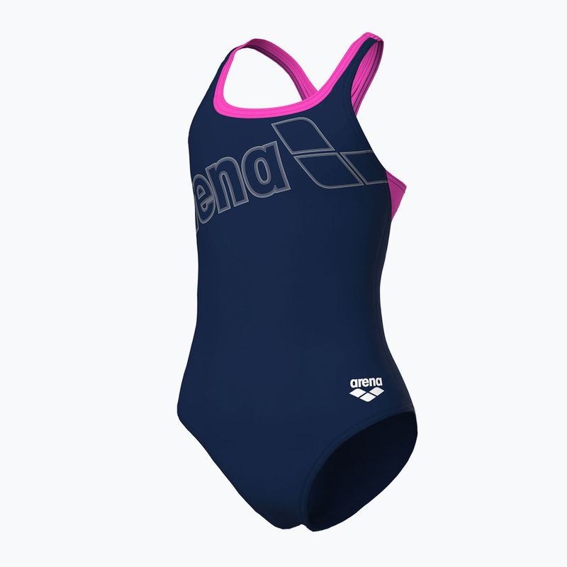 Costum de baie întreg pentru femei arena Logo Swim Pro navy/shocking pink 4