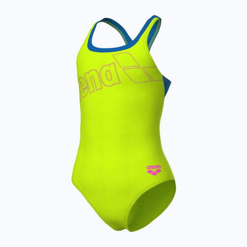 Costum de baie întreg pentru femei arena Logo Swim Pro artic lime/blue china 4