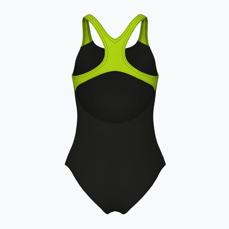 Costum de baie întreg pentru copii arena Sound Track Swim Pro Back black/artic lime 2
