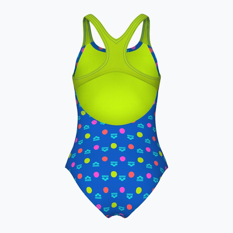 Costum de baie întreg pentru copii arena Multiple Dot Swim Pro Back multi blue/artic lime 2