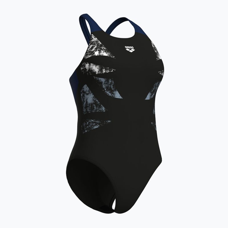 Costum de baie întreg pentru femei arena Graphic V Back black/navy 3