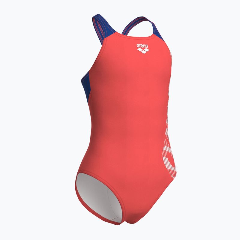 Costum de baie întreg pentru copii arena Graphic V Back calypso coral/royal 3