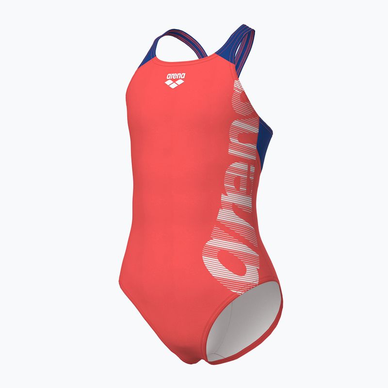 Costum de baie întreg pentru copii arena Graphic V Back calypso coral/royal 4