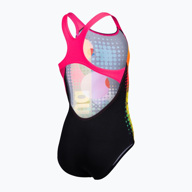 Costum de baie întreg pentru copii arena Dots Swim Pro Back black multi/black/shocking pink 4