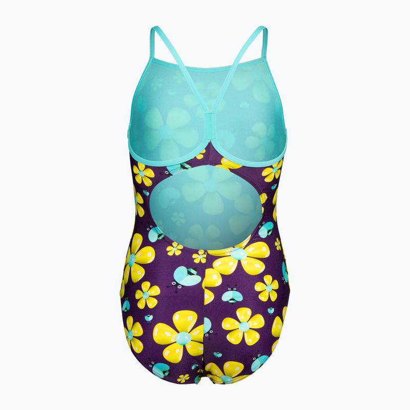 Costum de baie întreg pentru copii arena Spring Lightdrop Back plum multi/water 2