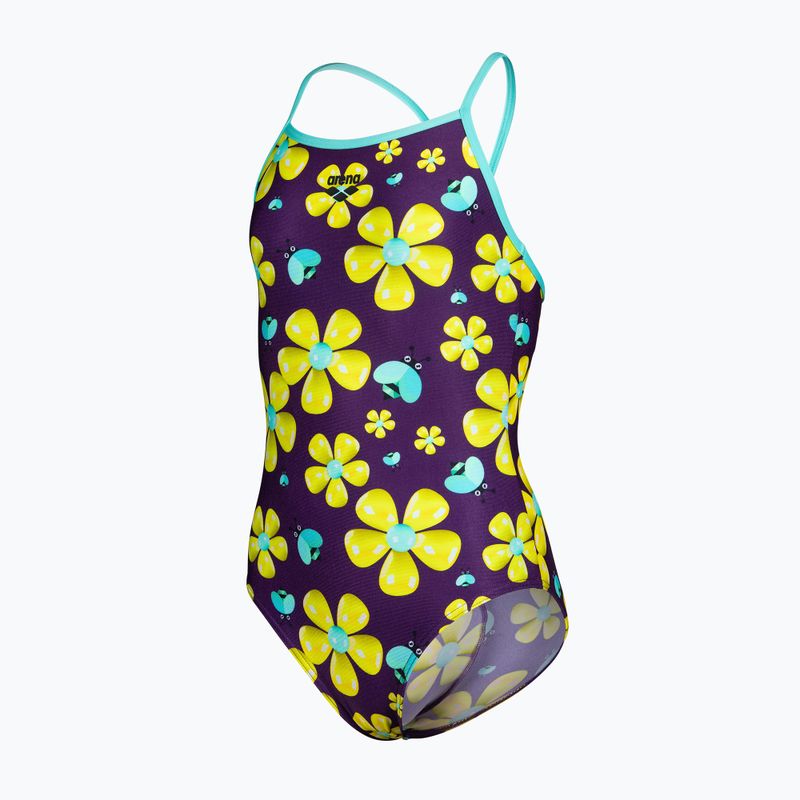 Costum de baie întreg pentru copii arena Spring Lightdrop Back plum multi/water 3