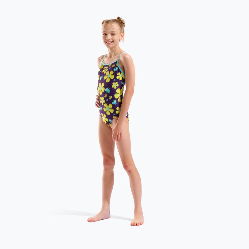 Costum de baie întreg pentru copii arena Spring Lightdrop Back plum multi/water 6
