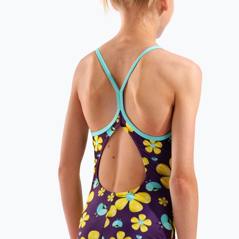 Costum de baie întreg pentru copii arena Spring Lightdrop Back plum multi/water 9