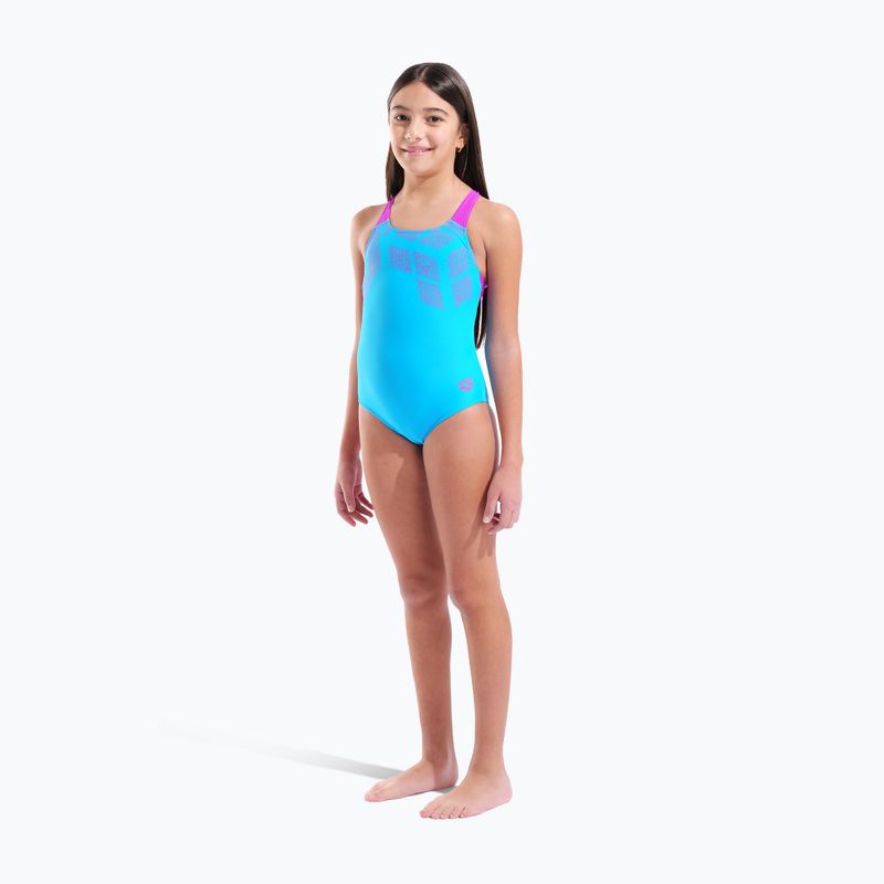 Costum de baie întreg pentru copii arena Kikko Swim Pro Back turquoise/very fuchsia 6