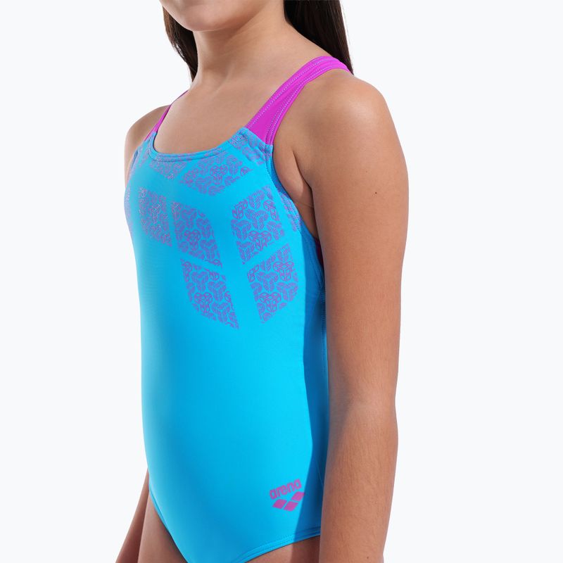 Costum de baie întreg pentru copii arena Kikko Swim Pro Back turquoise/very fuchsia 8