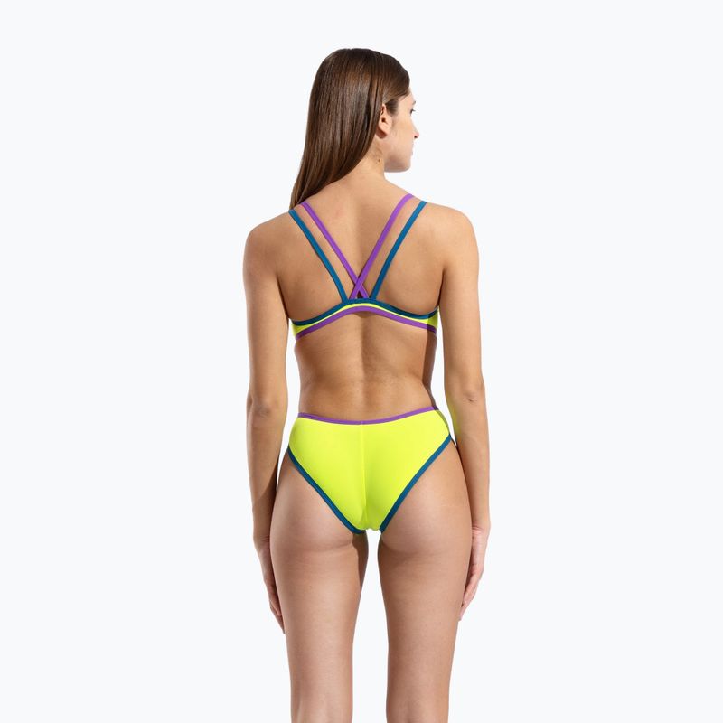 Costum de baie întreg pentru femei arena One Double Cross Back One Piece artic lime/plum/blue cosmo 7