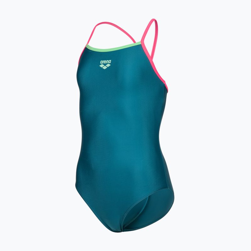 Costum de baie întreg pentru copii arena Light Drop Solid deep teel/shocking pink/verbena 3