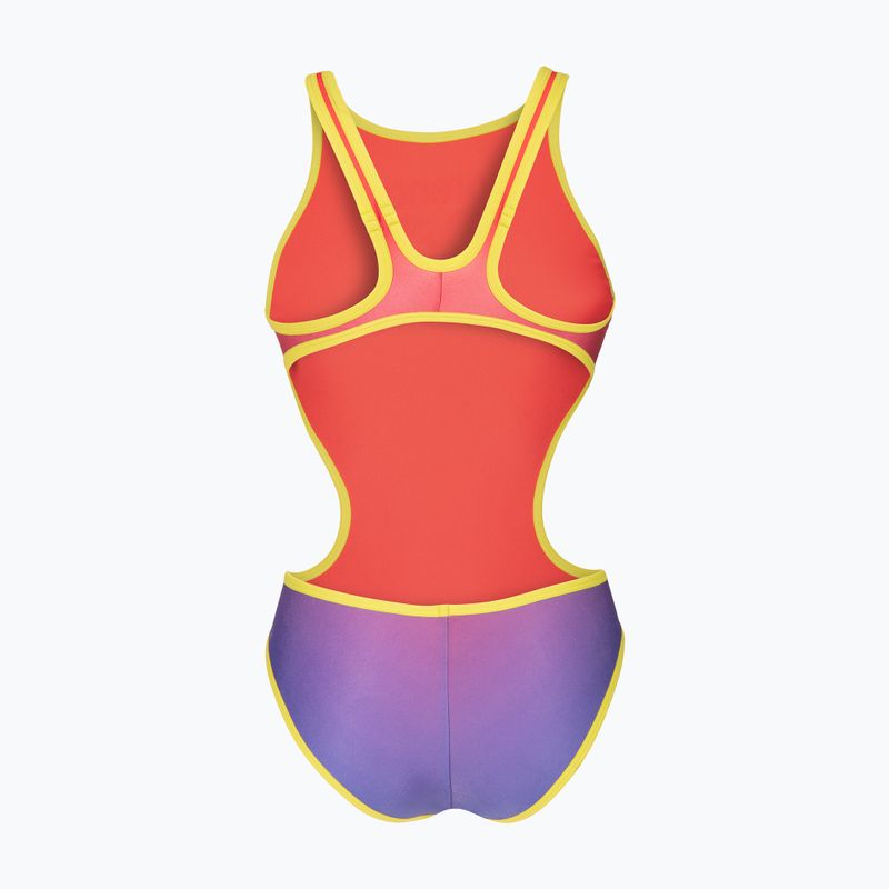 Costum de baie întreg pentru femei arena One Shaded Print Tech One Back bright coral royal multi/soft green 2