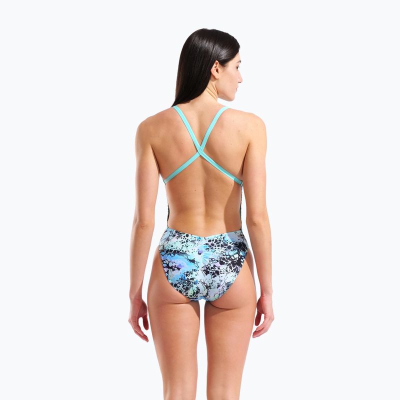 Costum de baie întreg pentru femei arena Earth View Xcriss Cross water multi/water 3