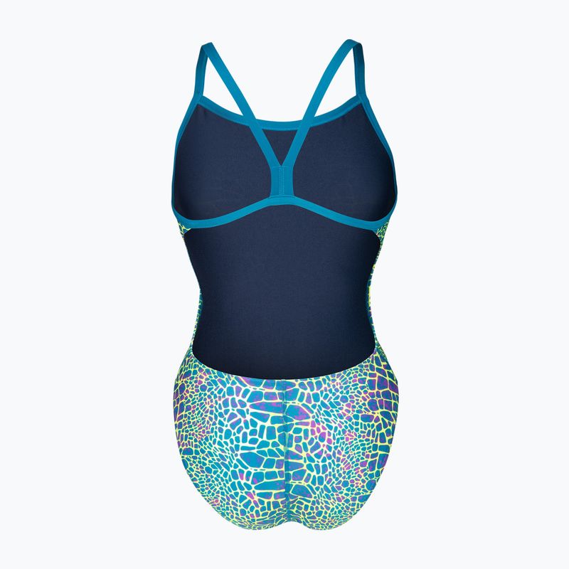 Costum de baie întreg pentru femei arena Snake Skin Challenge blue cosmo multi/blue cosmo 2