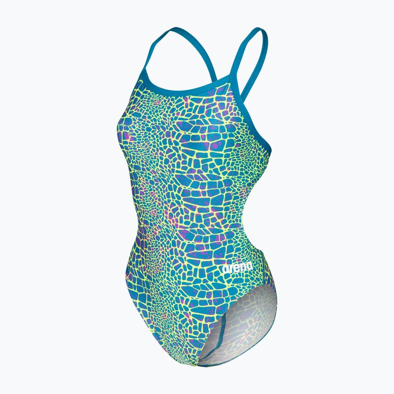 Costum de baie întreg pentru femei arena Snake Skin Challenge blue cosmo multi/blue cosmo 3