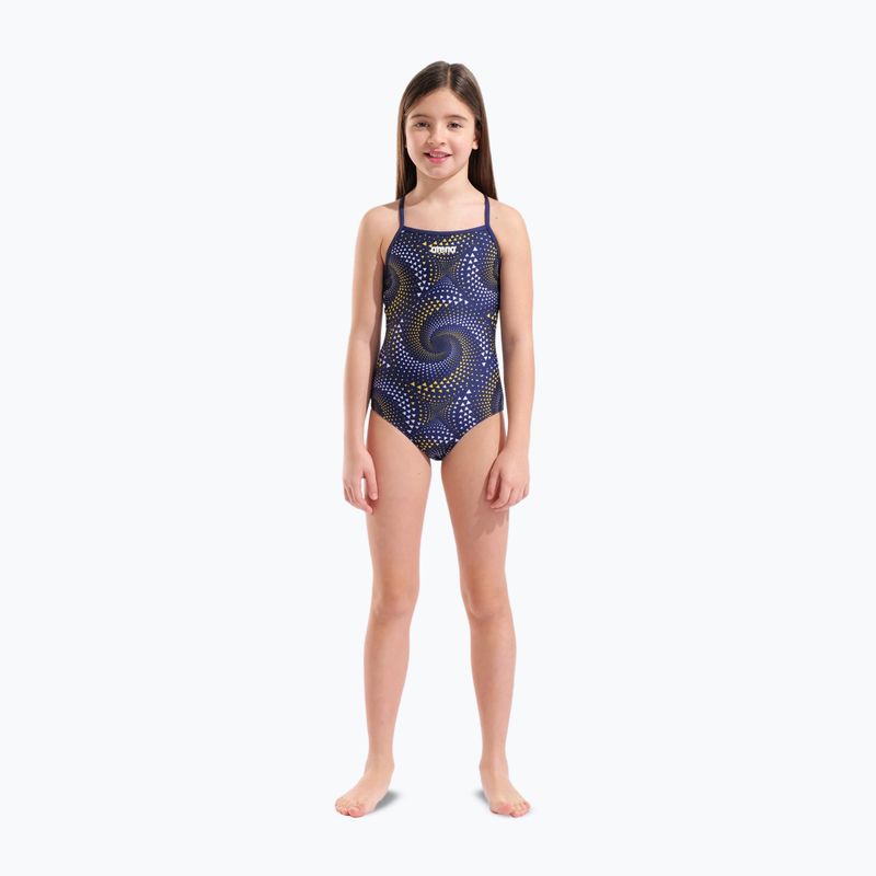 Costum de baie întreg pentru copii arena Fireflow Lightdrop Back navy/team navy yellow 6