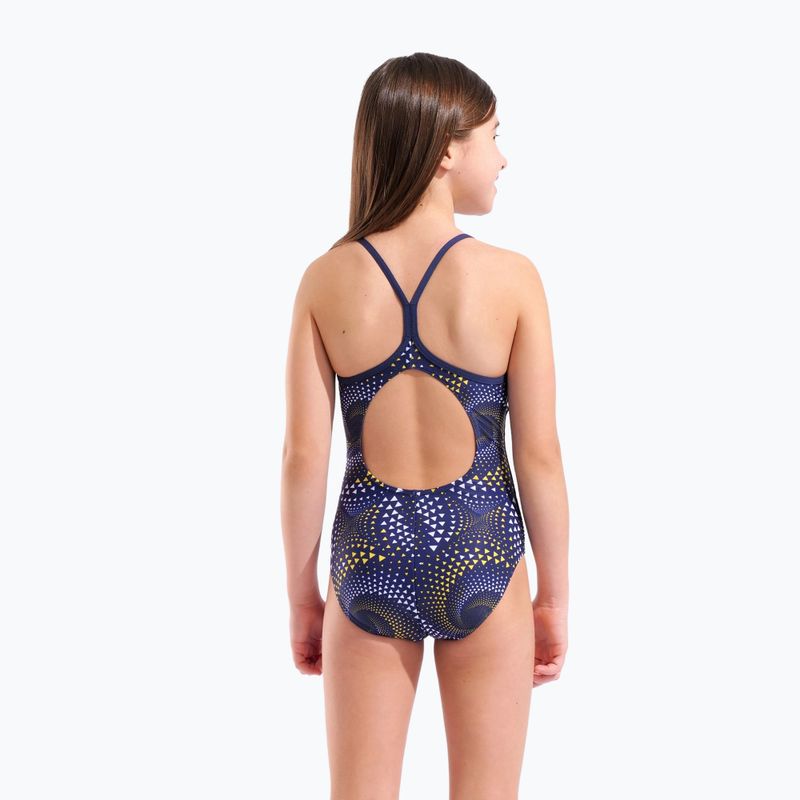 Costum de baie întreg pentru copii arena Fireflow Lightdrop Back navy/team navy yellow 7