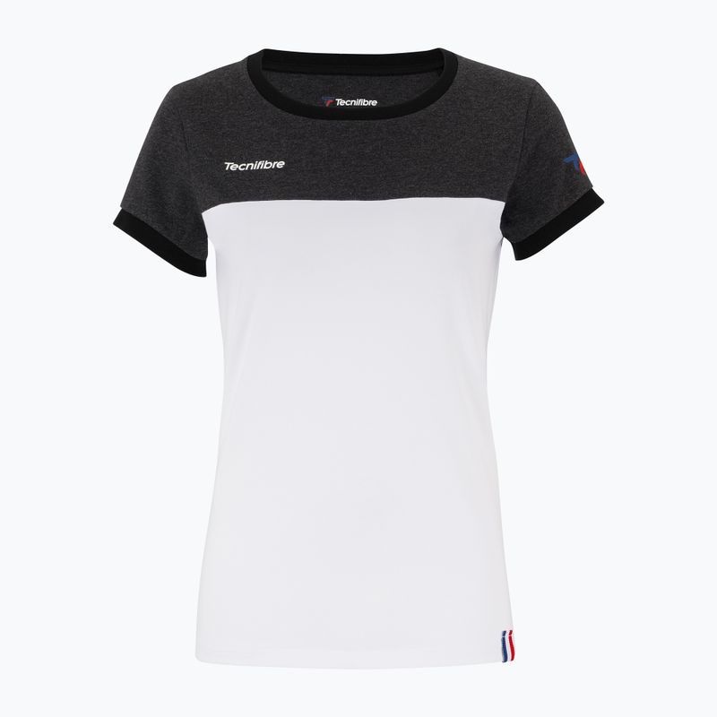 Tricou de tenis pentru femei Tecnifibre Stretch alb și negru 22LAF1 F1