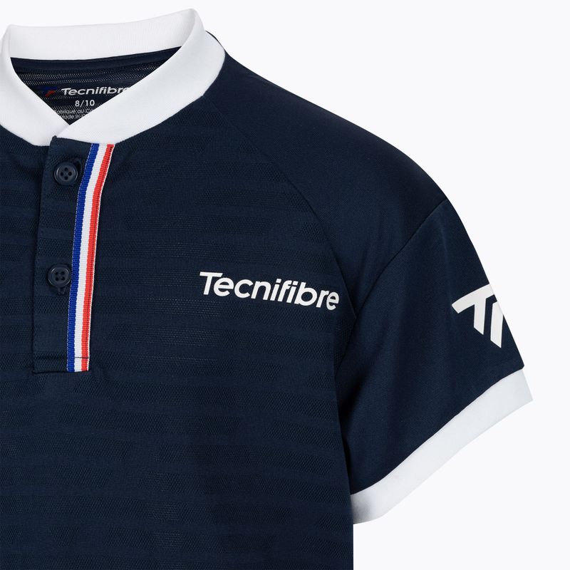 Tricou de tenis pentru copii Tecnifibre Polo albastru 22F3PO F3 3