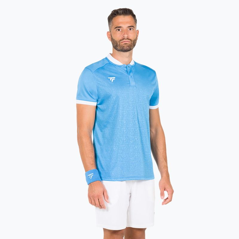 Tricou polo de tenis pentru bărbați Tecnifibre Team Mesh azur