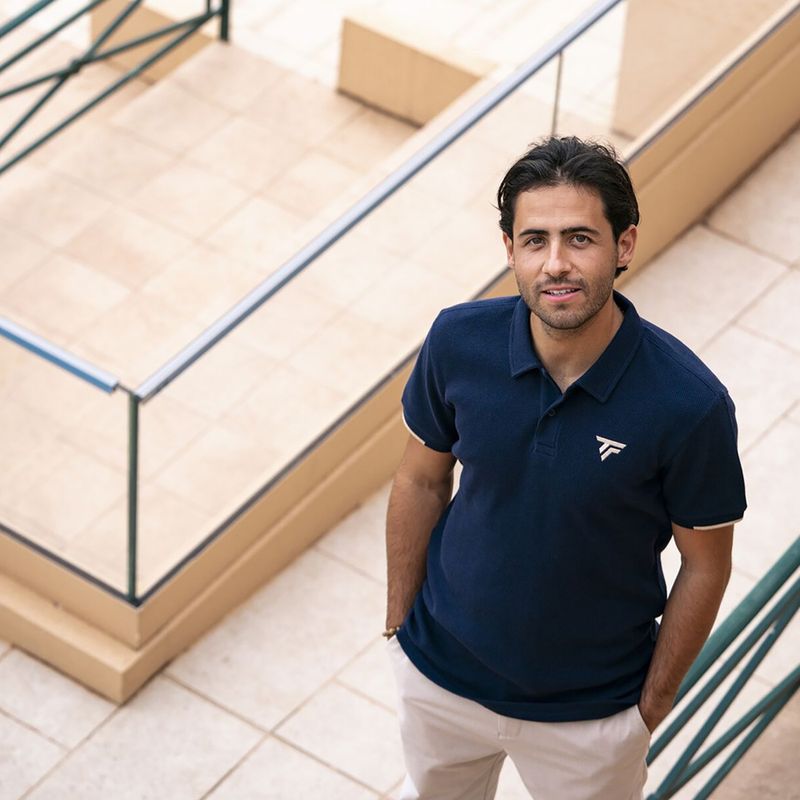 Tricou polo pentru bărbați Tecnifibre Waffle marine 7