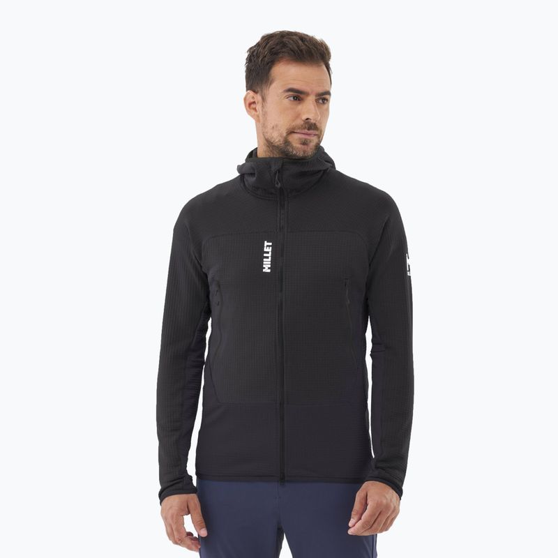 Bluză pentru bărbați Millet Fusion Grid Hoodie black/noir